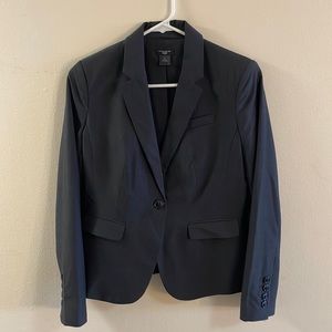 Anne Taylor - 4-Petite Charcoal Gray Blazer